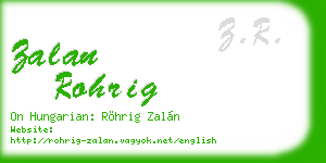 zalan rohrig business card